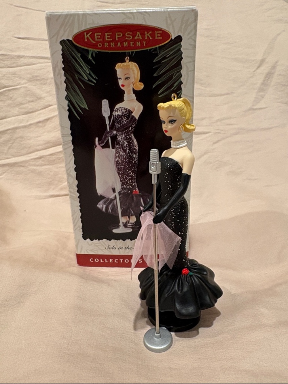 'Solo in the Spotlight' Black Dress Singer Ornament